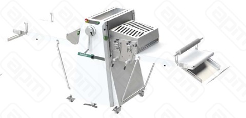 ТЕСТОРАСКАТКА ROLLMATIC R62-T12  ЛОТКИ ДЛЯ МУКИ SP62  НОЖ 100X350MM  НОЖ 180X85ММ