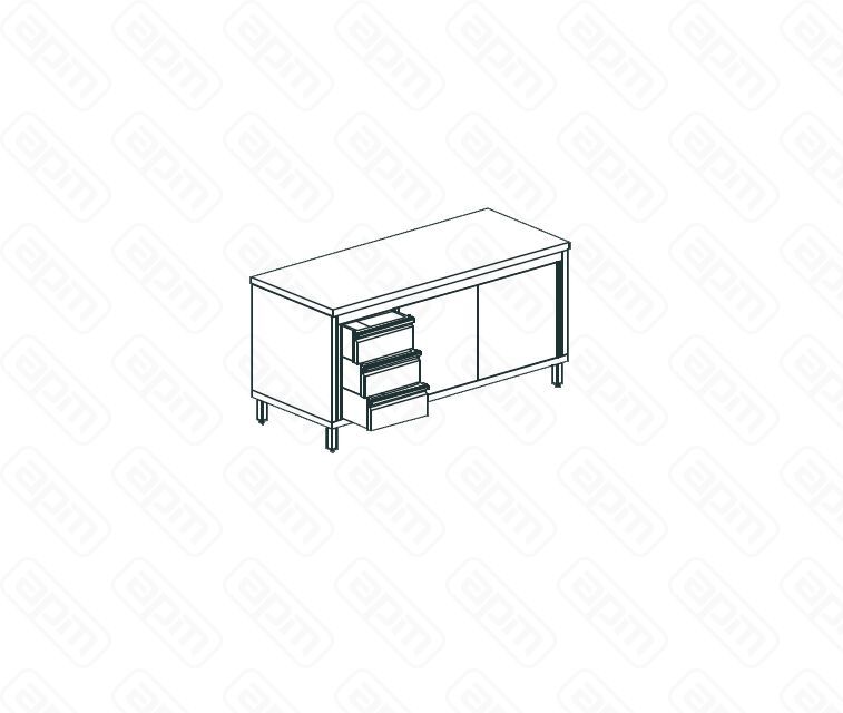 СТОЛ ПРОИЗВОДСТВЕННЫЙ ЗАКРЫТЫЙ APACH CHEF LINE LWC613SH2SDDL