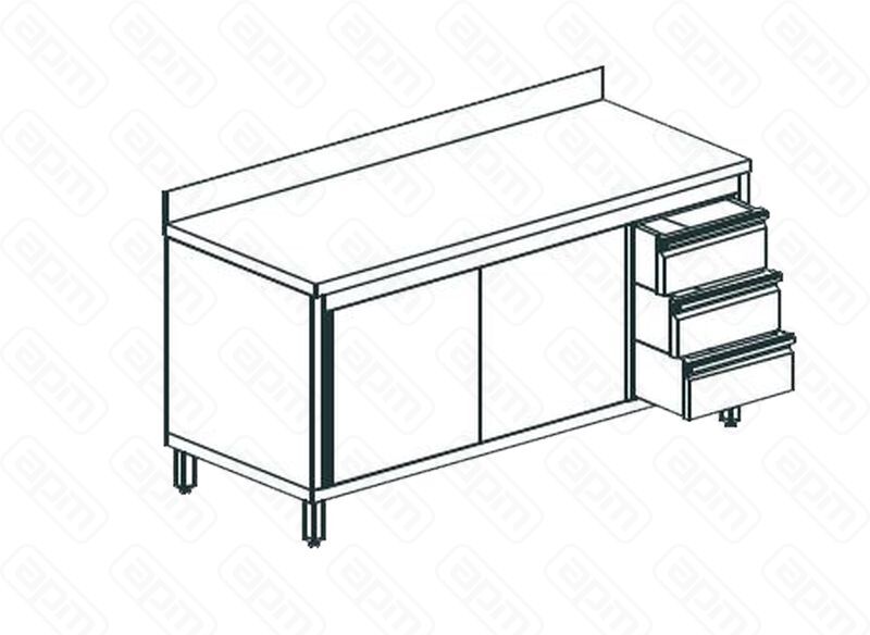СТОЛ ПРОИЗВОДСТВЕННЫЙ ЗАКРЫТЫЙ APACH CHEF LINE LWC615SH2SDUDR
