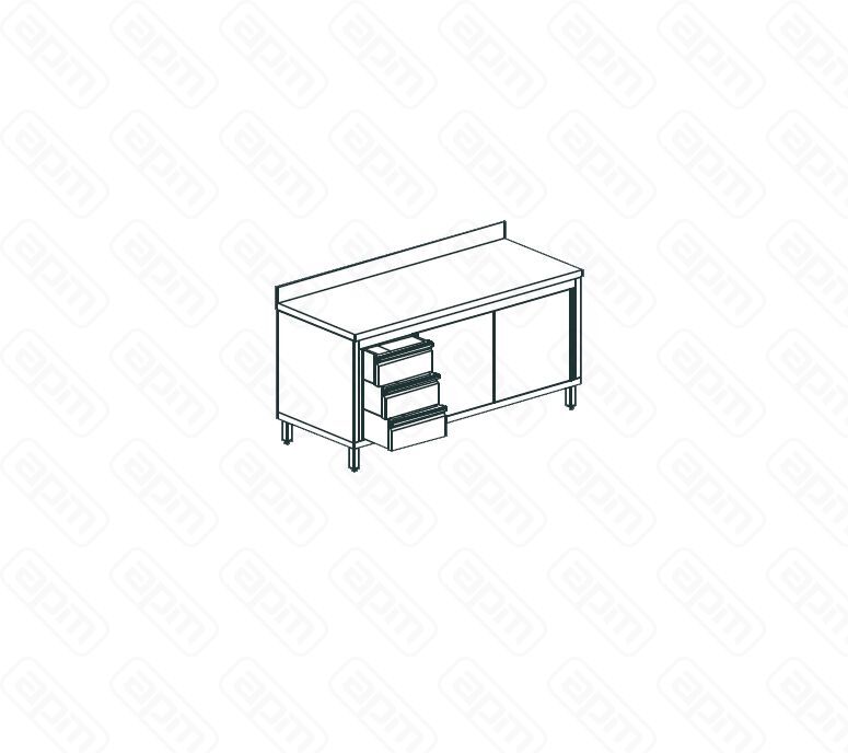 СТОЛ ПРОИЗВОДСТВЕННЫЙ ЗАКРЫТЫЙ APACH CHEF LINE LWC712SH2HDUDL