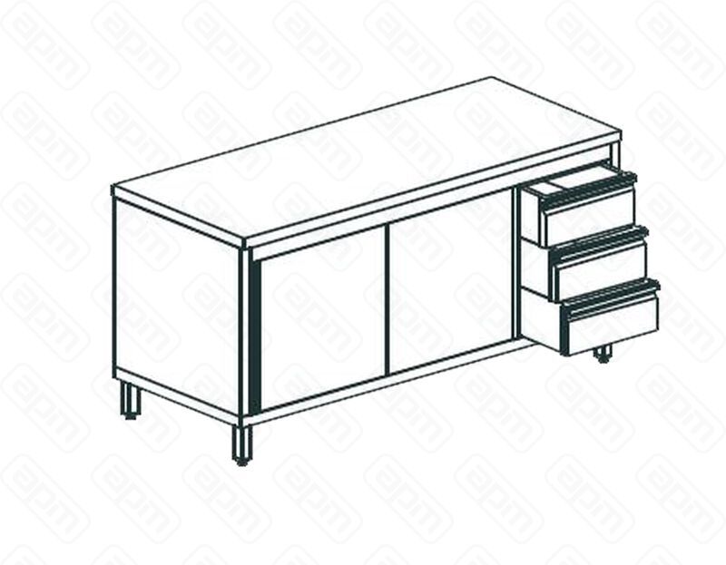 СТОЛ ПРОИЗВОДСТВЕННЫЙ ЗАКРЫТЫЙ APACH CHEF LINE LWC716SH2SDDR