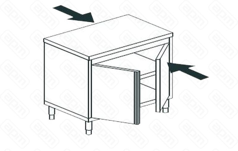 СТОЛ ПРОИЗВОДСТВЕННЫЙ ЗАКРЫТЫЙ СКВОЗНОЙ APACH CHEF LINE LWC78SH2HDPT
