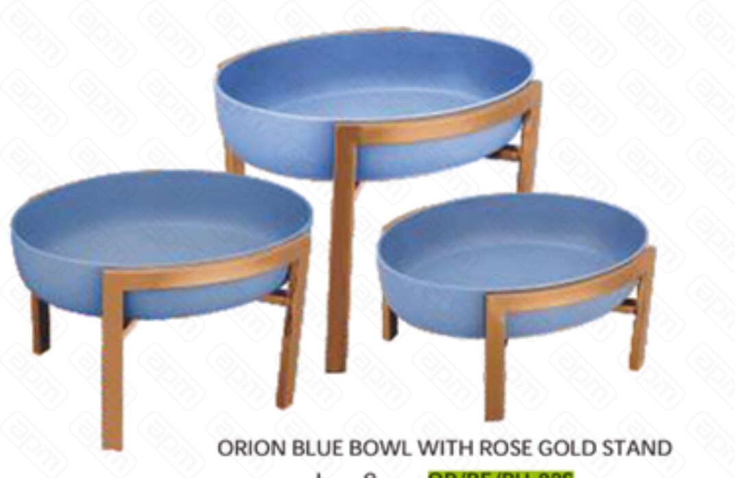 Чаша ORION BLUE с подставкой Rose Gold h163428см ORBEBU-02S