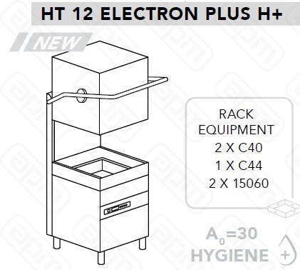 МАШИНА ПОСУДОМОЕЧНАЯ DIHR HT 12 ELECTRON PLUS HPSСПЕЦНОЖКИ МОРСКАЯ ВЕРСИЯ 400В3Ф50ГЦ БЕЗ НЕЙТР