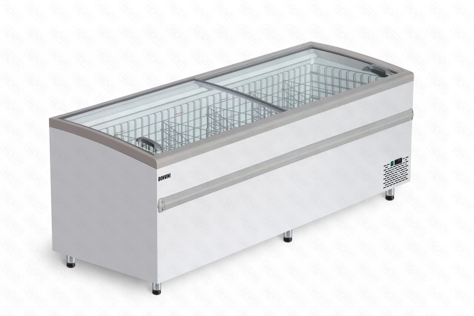 Ларь-бонета модель Bonvini BFG 2100 с раздвижными створками сер