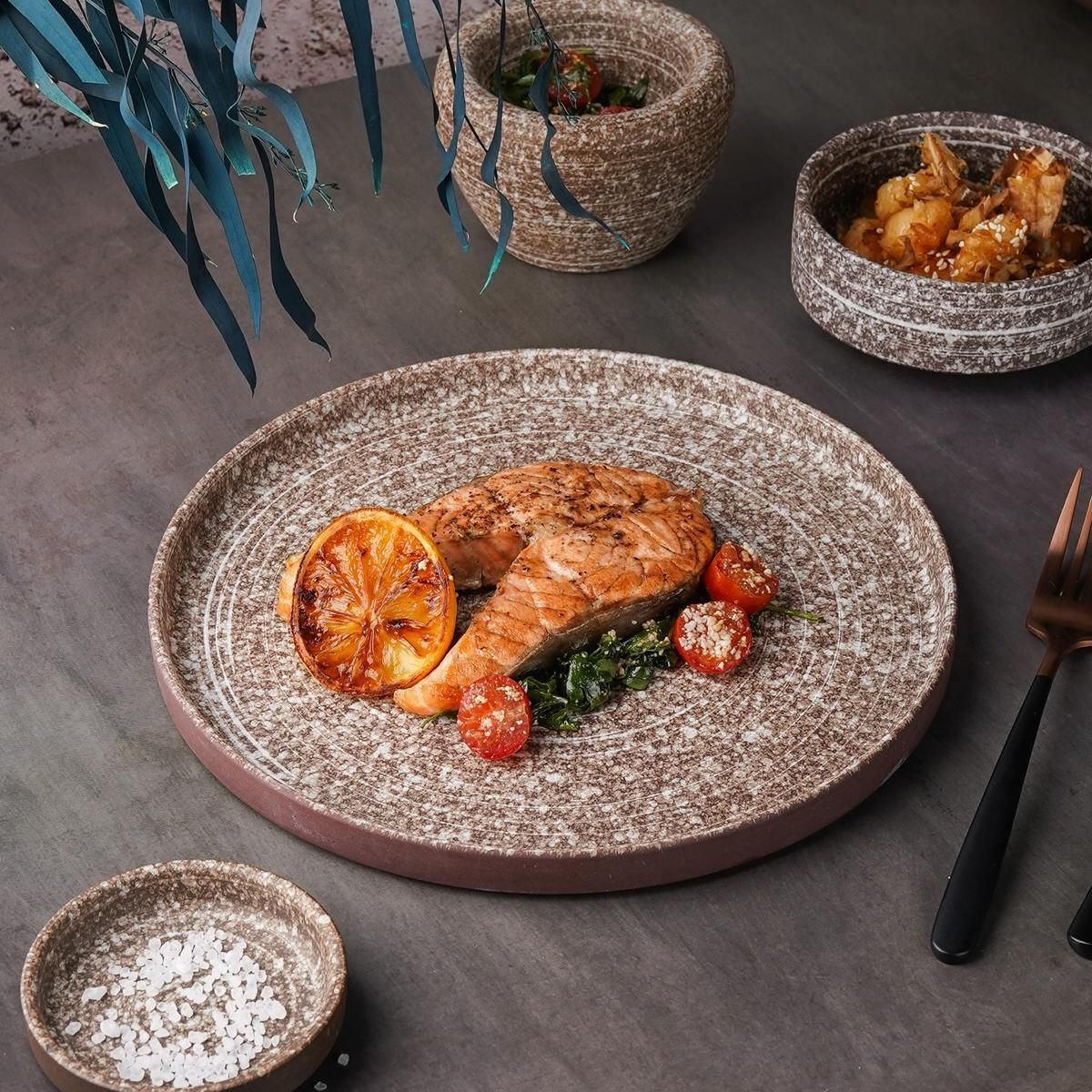 Тарелка с бортом  24718 см Brown Taiga Untouched PL Proff Cuisine