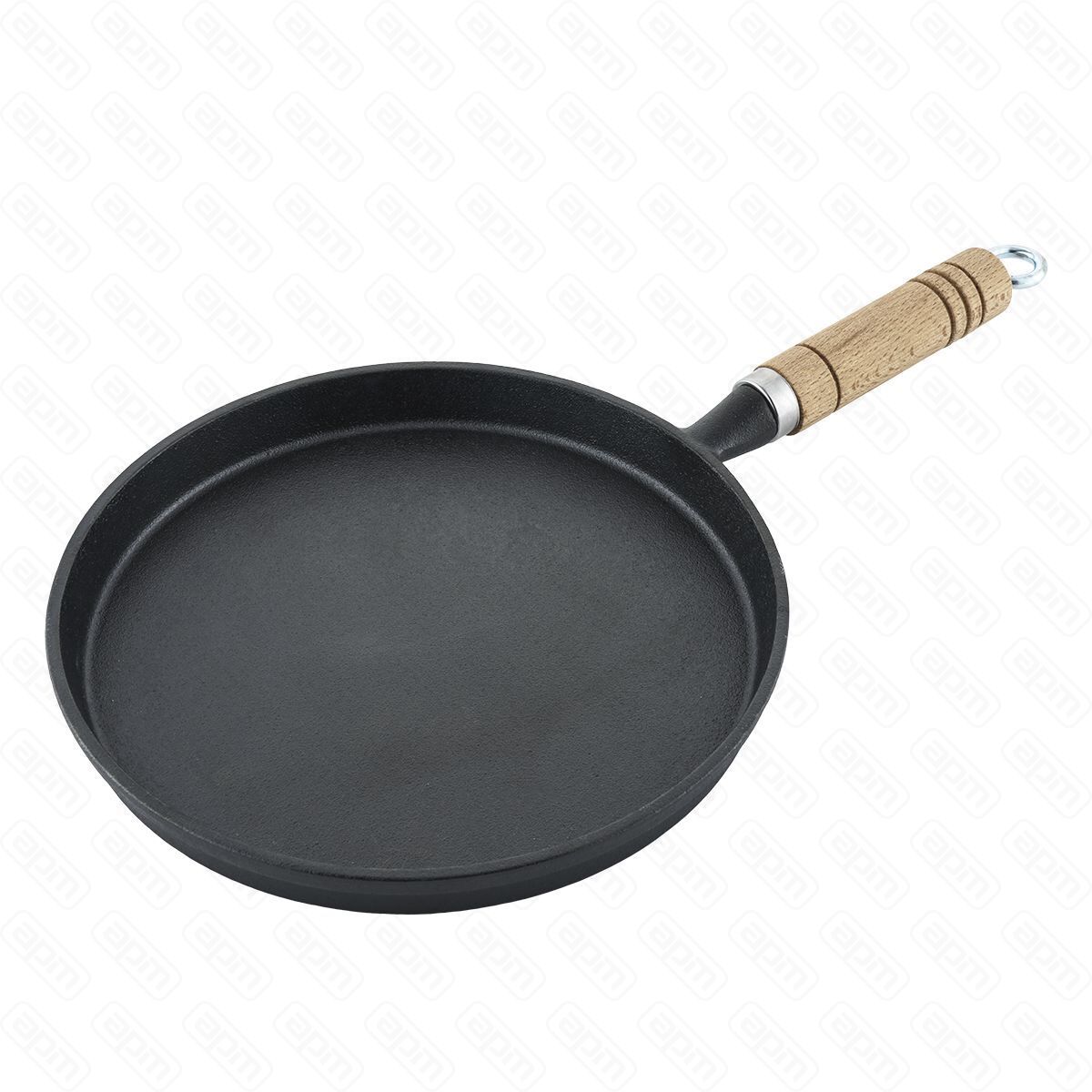 Сковородка чугуннаяблинная 20 cмдеревяннаяручка  PL-ProffCuisine