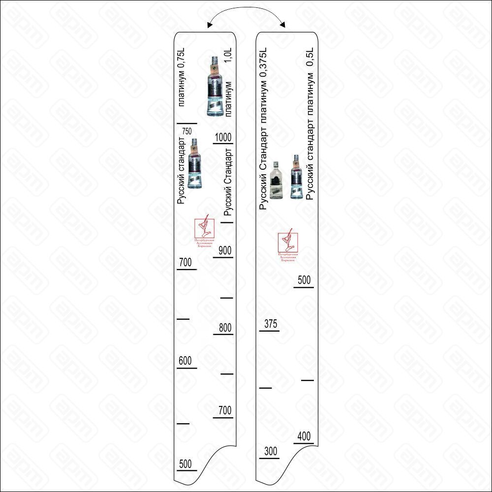 Барная линейка РусСтандарт Платинум 375 мл500 мл700 мл1л PL Proff Cuisine