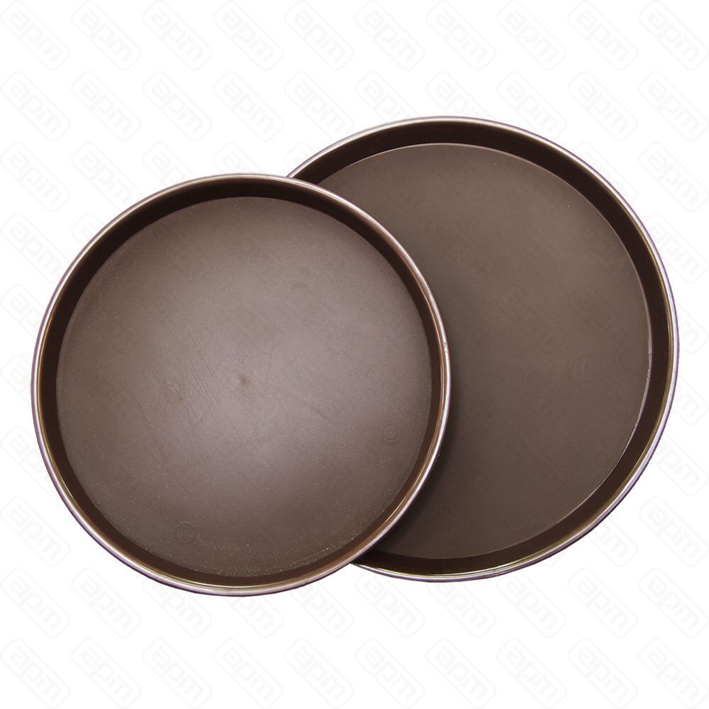 Поднос круглыйкоричневыйпрорезиненный d36 см PL - BarWare