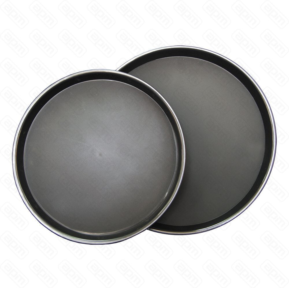 Поднос круглыйчерныйпрорезиненный d40 см PL - BarWare