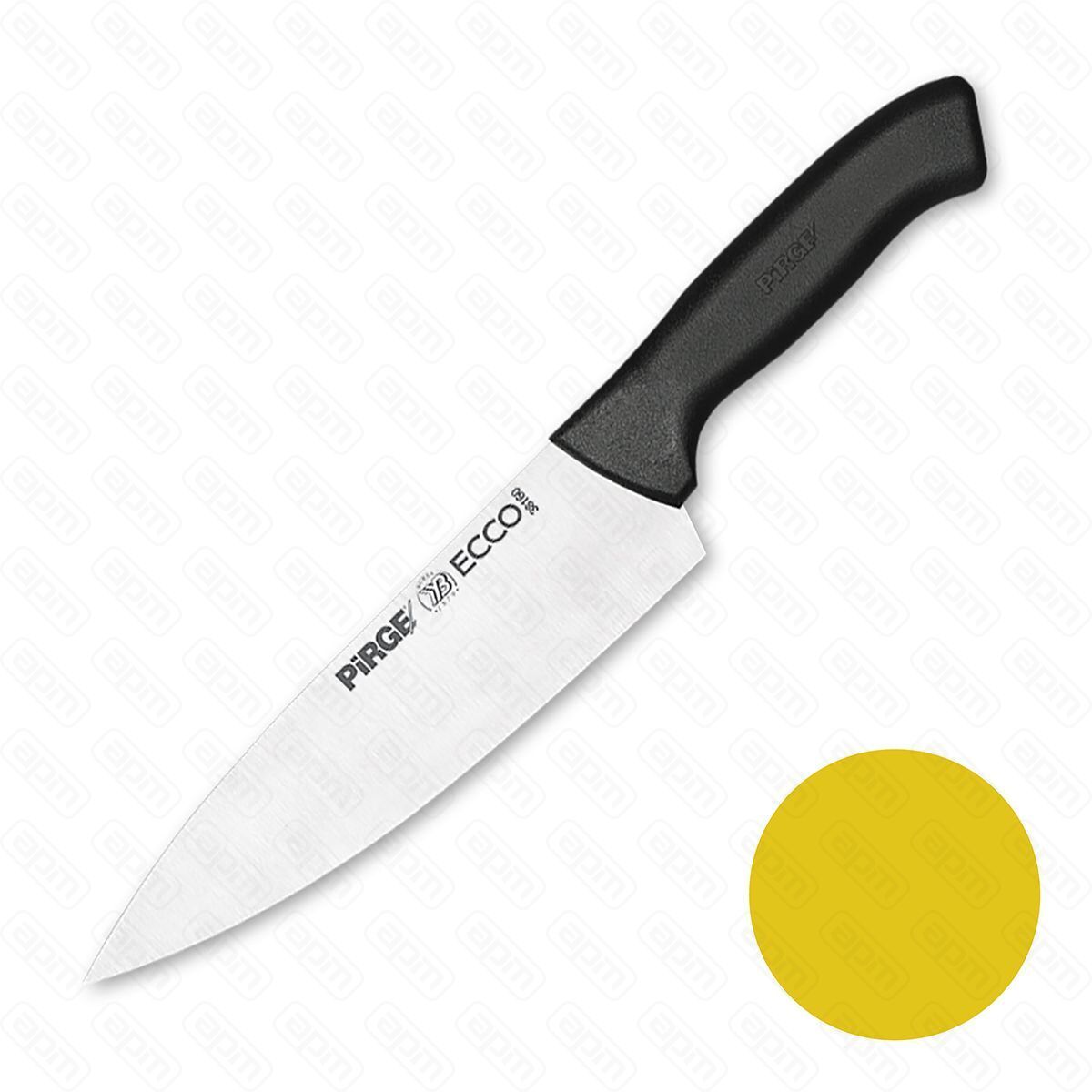 Нож поварской 19 смжелтая ручка Pirge