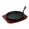 Сковородка чугунная круглая на деревянной подставкедля подачи d22 cм PL-ProffCuisine