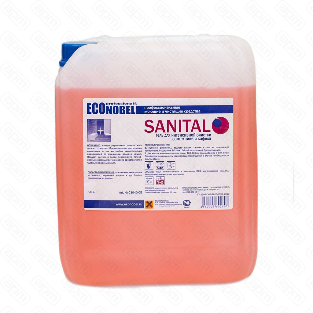 Sanital Econobel гель для чистки сантехники и кафеля 5 л