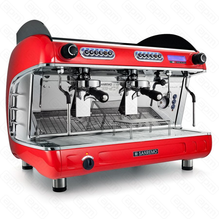 Кофемашина Sanremo Verona SED автомат 2 высокие гр красная