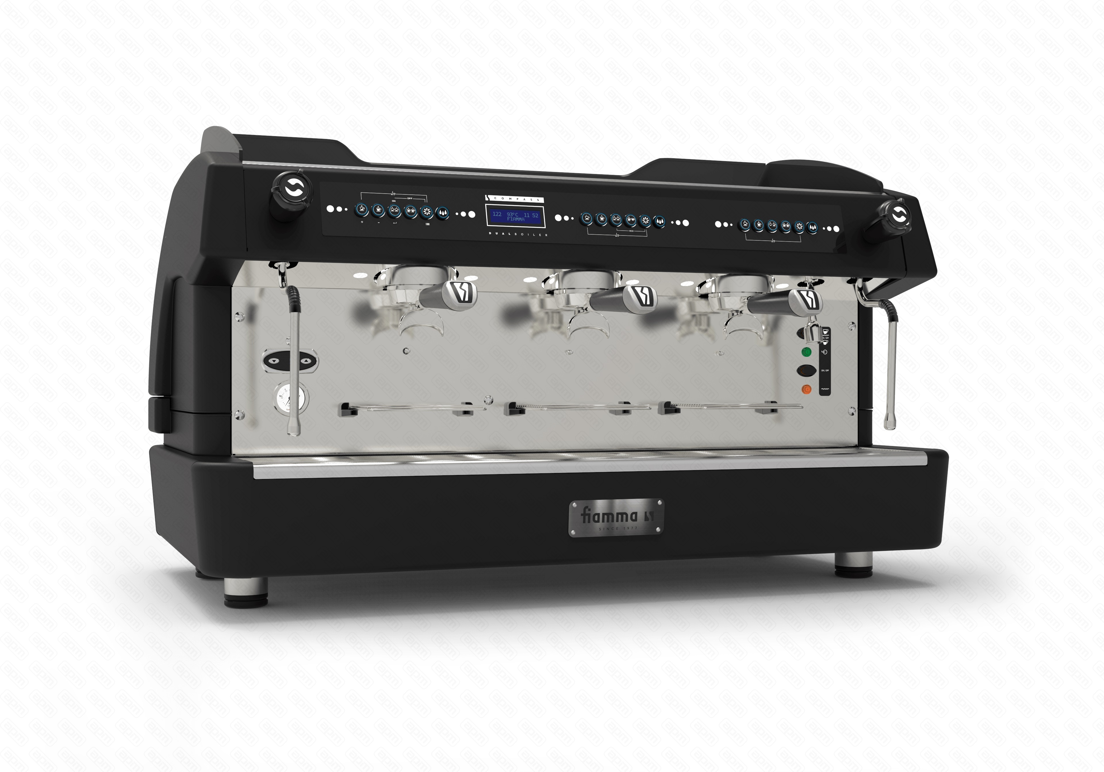 Кофемашина рожковая мультибойлерная FIAMMA COMPASS 3 DB TC BLACK автомат 3 группы COFFEE MACHINE COMPASS 3 DB TC BLACK