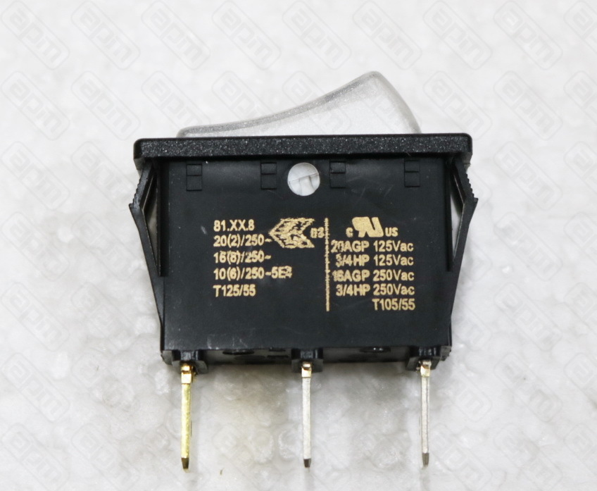 Выключатель WHITE ROCKER SWITCH ILLUMINATED 0-I
